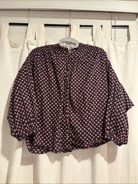 Doen Ojai Top in Harbor Medallion D’Arlesd Size XS Quiet Luxury Organic Cotton
